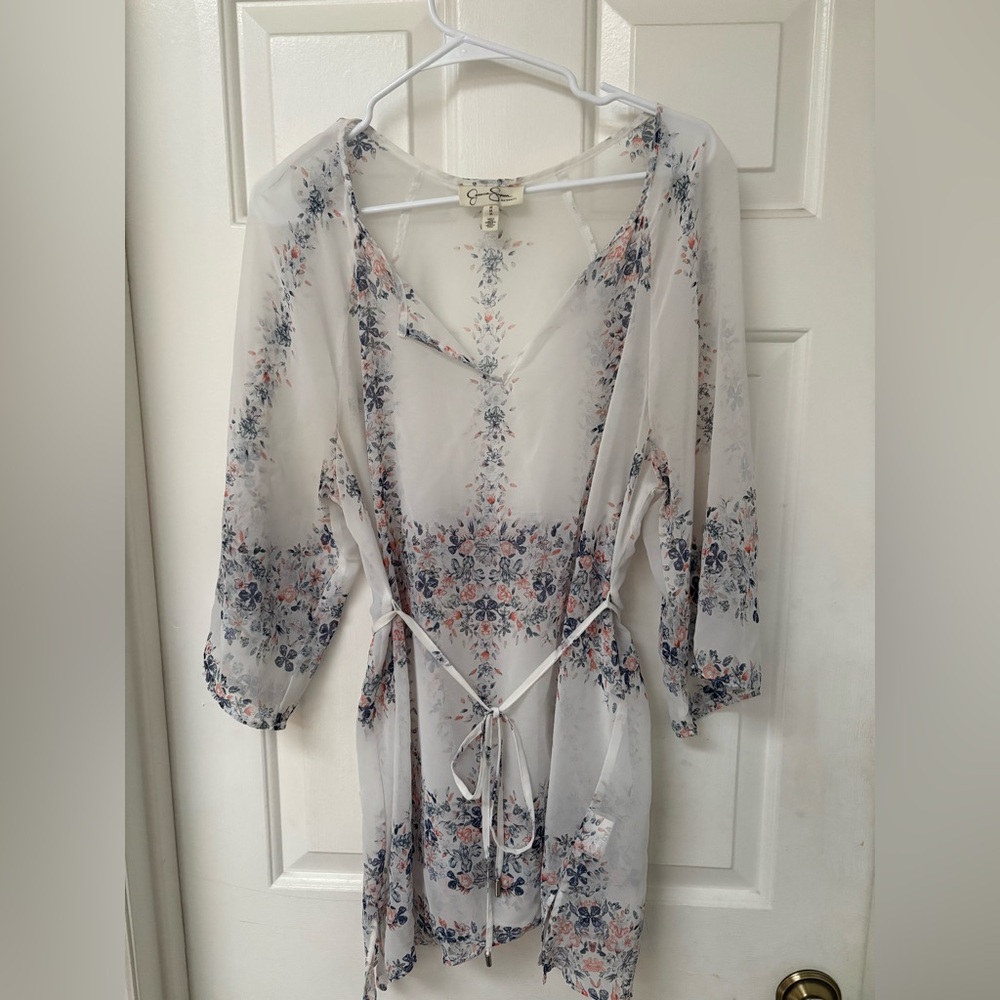 Jessica Simpson Floral Sheer Maternity Top